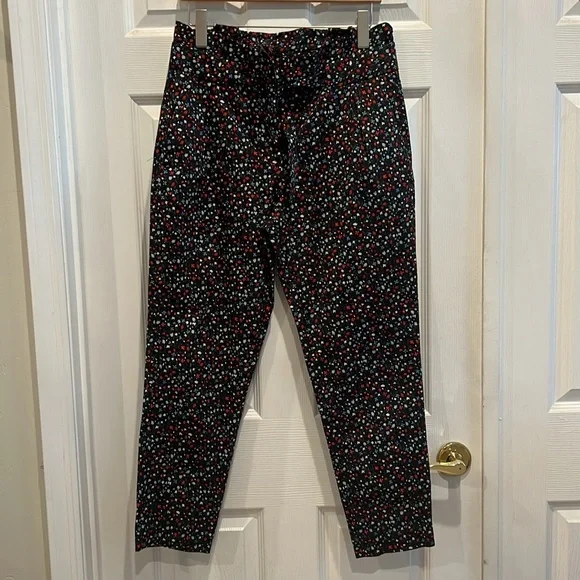 ZARA BASiC Floral Paperbag Belted Ankle Pants - Picture 3 of 10